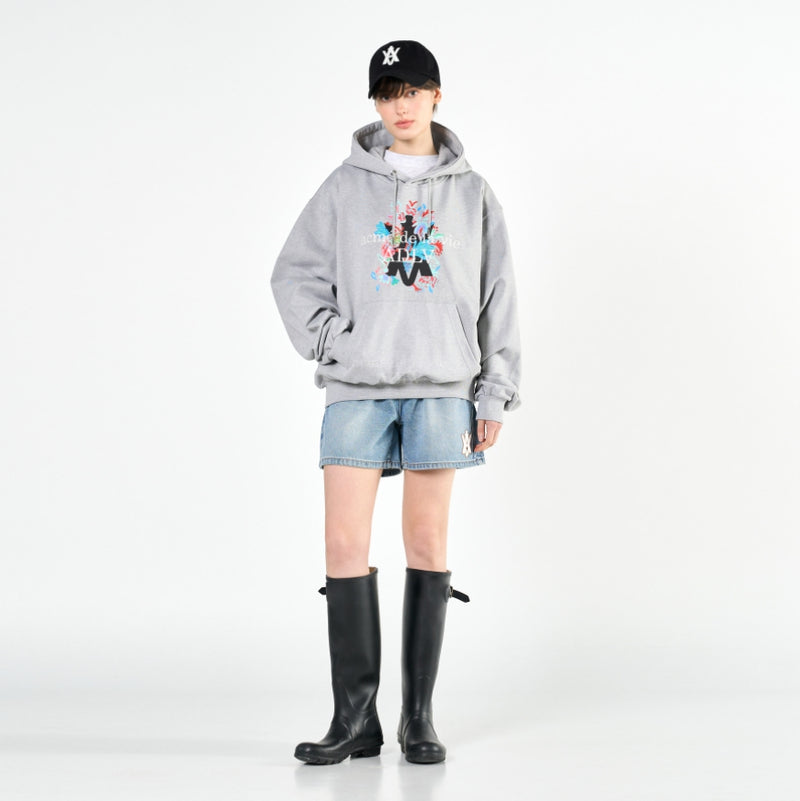 アクメドラビ(acme' de la vie) A LOGO EMBLEM FLOWER ESSENTIAL HOODIE MELANGE