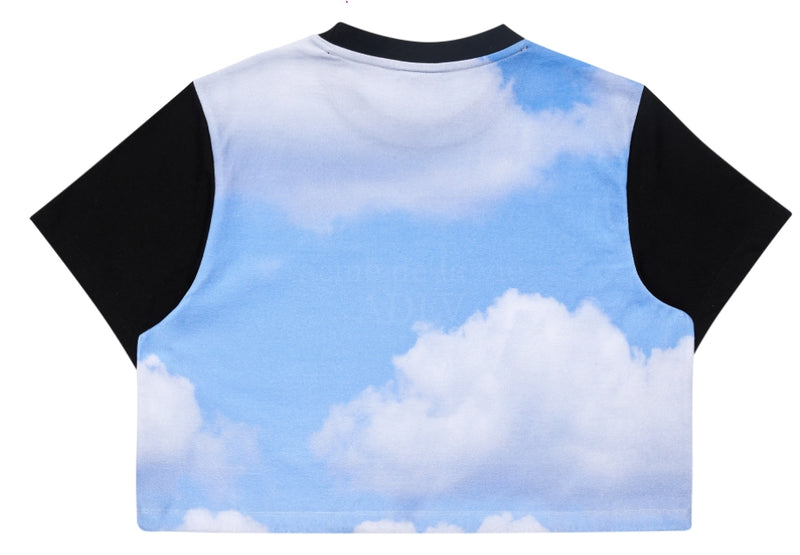 アクメドラビ(acme' de la vie) CLOUD ARTWORK CROP TOP SHORT SLEEVE T-SHIRT BLACK