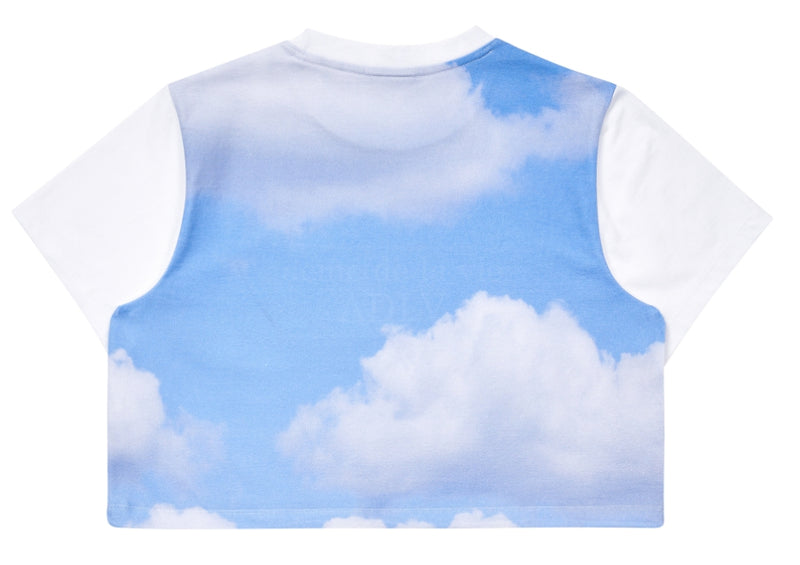 アクメドラビ(acme' de la vie) CLOUD ARTWORK CROP TOP SHORT SLEEVE T-SHIRT WHITE