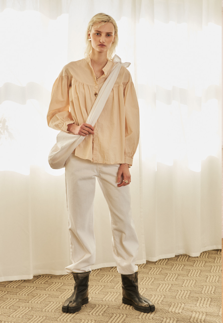 TMO BY 13MONTH（ティーエムオーバイサーティンマンス）STRAP LINEN CROSS BAG (WHITE)