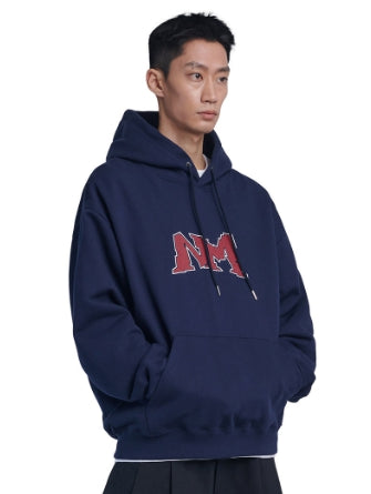 NOMANUAL(ノーマニュアル) CRACKED LOGO HOODIE - DARK NAVY
