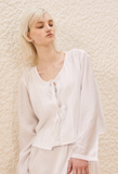 TMO BY 13MONTH（ティーエムオーバイサーティンマンス）STRING OPEN BLOUSE + BUSTIER (WHITE)