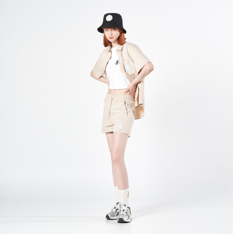アクメドラビ(acme' de la vie) A LOGO EMBLEM PATCH STRIPE SHORT PANTS BEIGE