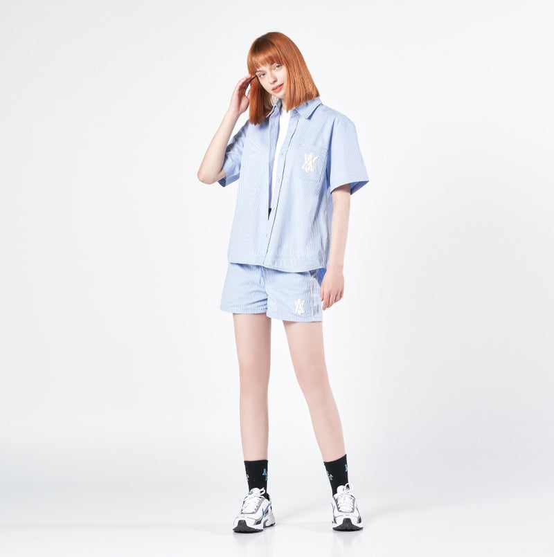アクメドラビ(acme' de la vie) A LOGO EMBLEM PATCH STRIPE SHORT PANTS SKY BLUE