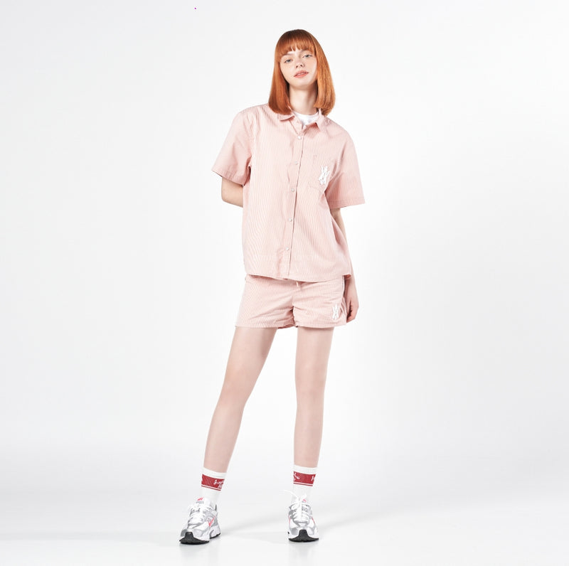 アクメドラビ(acme' de la vie) A LOGO EMBLEM PATCH STRIPE SHORT PANTS PINK