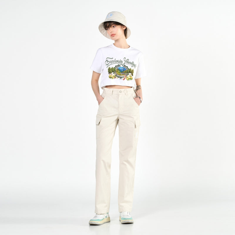 アクメドラビ(acme' de la vie) A LOGO EMBLEM EMBROIDERY CARGO PANTS IVORY