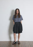 A NOTHING (エーナッシング) TWISTED ELASTIC LAYERED 1/2 PANTS (Charcoal)