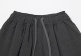 A NOTHING (エーナッシング) TWISTED ELASTIC LAYERED 1/2 PANTS (Charcoal)