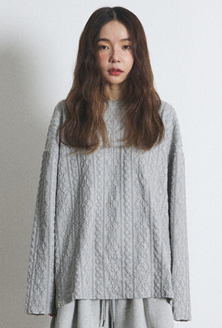 A NOTHING (エーナッシング) TWISTED ELASTIC CUT-OUT BOX TEE (Gray)