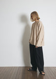 A NOTHING (エーナッシング) TWISTED ELASTIC CUT-OUT BOX TEE (Beige)