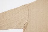 A NOTHING (エーナッシング) TWISTED ELASTIC CUT-OUT BOX TEE (Beige)