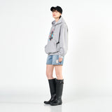 アクメドラビ(acme' de la vie) A LOGO EMBLEM PATCH DENIM SHORT PANTS BLUE