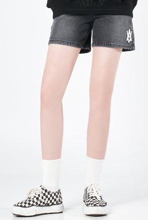 アクメドラビ(acme' de la vie) A LOGO EMBLEM PATCH DENIM SHORT PANTS BLACK