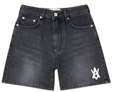 アクメドラビ(acme' de la vie) A LOGO EMBLEM PATCH DENIM SHORT PANTS BLACK