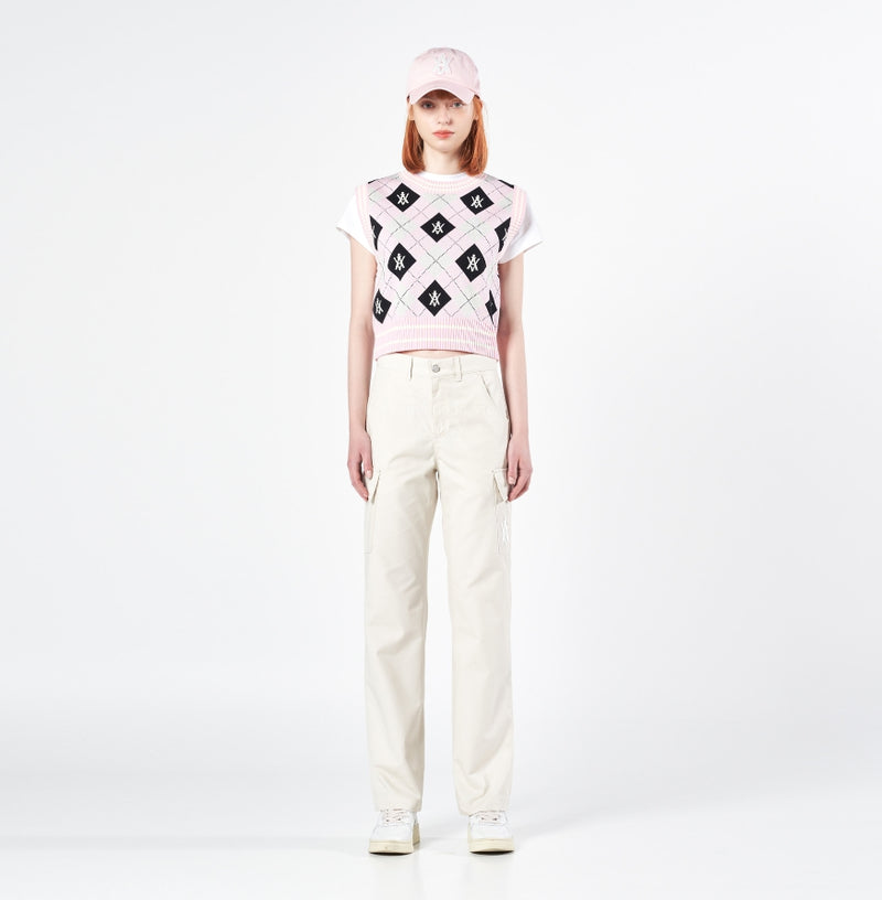 アクメドラビ(acme' de la vie) A LOGO EMBLEM CHAIN EMBOSSING PATCH BALL CAP PINK