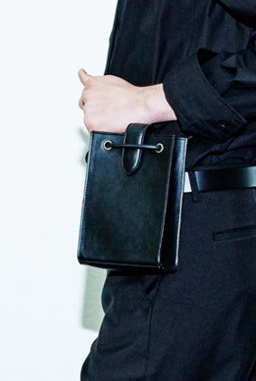 SSY(エスエスワイ) knot strap cross mini bag black