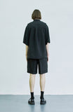SSY(エスエスワイ)  scoop sleeveless nylon shirt black