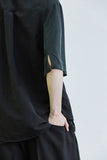 SSY(エスエスワイ)  scoop sleeveless nylon shirt black