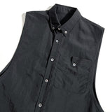 SSY(エスエスワイ)  scoop sleeveless nylon shirt black