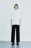 SSY(エスエスワイ)  scoop sleeveless nylon shirt white