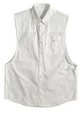SSY(エスエスワイ)  scoop sleeveless nylon shirt white