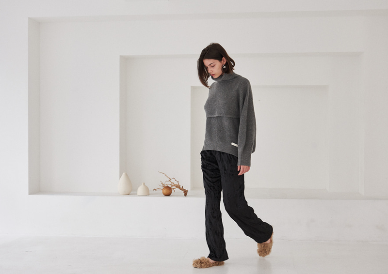 TMO BY 13MONTH（ティーエムオーバイサーティンマンス）VELVET BANDING PANTS (BLACK)