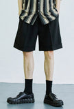 SSY(エスエスワイ)  loop stitch turn-up half pants black