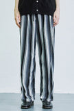 SSY(エスエスワイ)  grunge stripe jersey bangding pants black