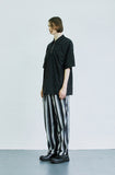 SSY(エスエスワイ)  grunge stripe jersey bangding pants black