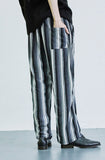 SSY(エスエスワイ)  grunge stripe jersey bangding pants black