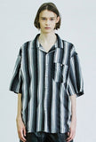 SSY(エスエスワイ)  grunge stripe jersey shirt black