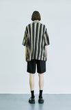SSY(エスエスワイ) grunge stripe jersey shirt brown