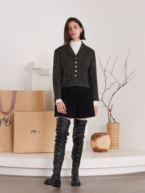 TMO BY 13MONTH（ティーエムオーバイサーティンマンス）SHORT WOOL JACKET (CHECK)