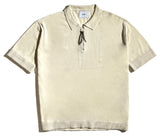 SSY(エスエスワイ) square chest zipper polo knit t-shirt cream