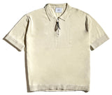 SSY(エスエスワイ) square chest zipper polo knit t-shirt cream