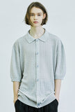 SSY(エスエスワイ) bumpy diamond knited half cardigan grey