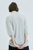 SSY(エスエスワイ) bumpy diamond knited half cardigan grey