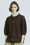 SSY(エスエスワイ) bumpy diamond knited half cardigan brown