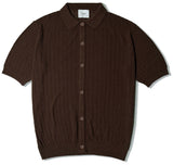 SSY(エスエスワイ) bumpy diamond knited half cardigan brown