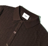 SSY(エスエスワイ) bumpy diamond knited half cardigan brown