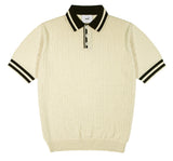 SSY(エスエスワイ) color stripe pique knit t-shirt cream