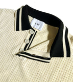 SSY(エスエスワイ) color stripe pique knit t-shirt cream