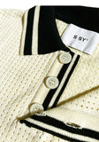 SSY(エスエスワイ) color stripe pique knit t-shirt cream