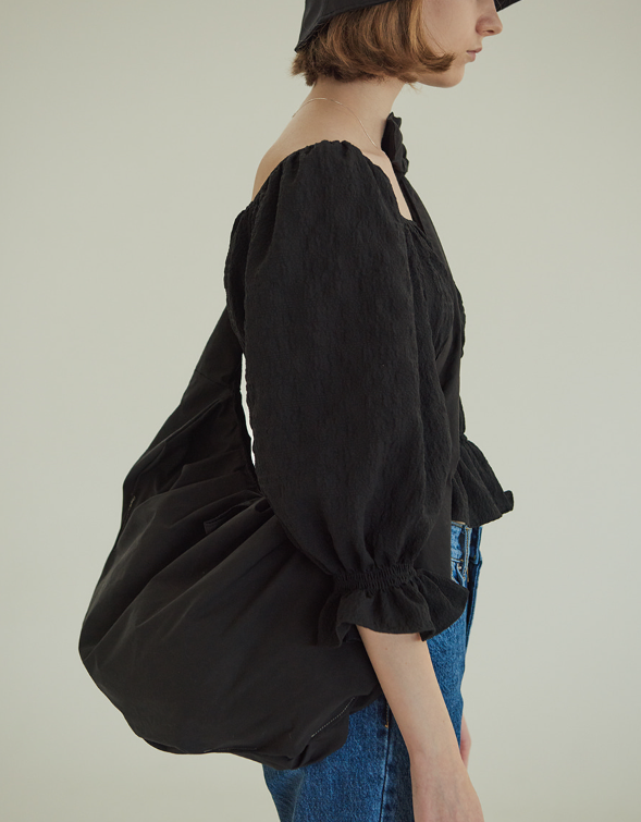 TMO BY 13MONTH（ティーエムオーバイサーティンマンス）SHIRRING BIG ECO BAG (BLACK)