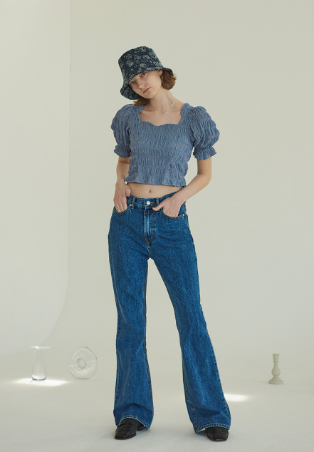 TMO BY 13MONTH（ティーエムオーバイサーティンマンス）BOOTCUT JEANS (BLUE)