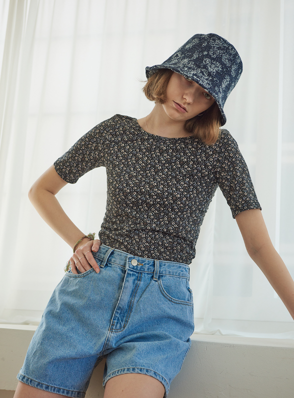 TMO BY 13MONTH（ティーエムオーバイサーティンマンス）LOOSE DENIM SHORTS (LIGHT BLUE)