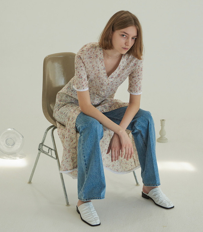 TMO BY 13MONTH（ティーエムオーバイサーティンマンス）SEE-THROUGH ROBE ONE-PIECE (IVORY)