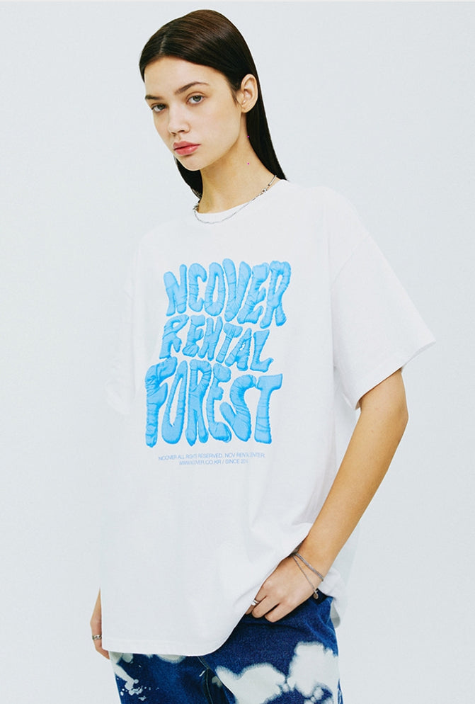 NCOVER（エンカバー）RENTAL FOREST TYPO TSHIRT-WHITE