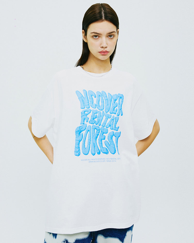 NCOVER（エンカバー）RENTAL FOREST TYPO TSHIRT-WHITE