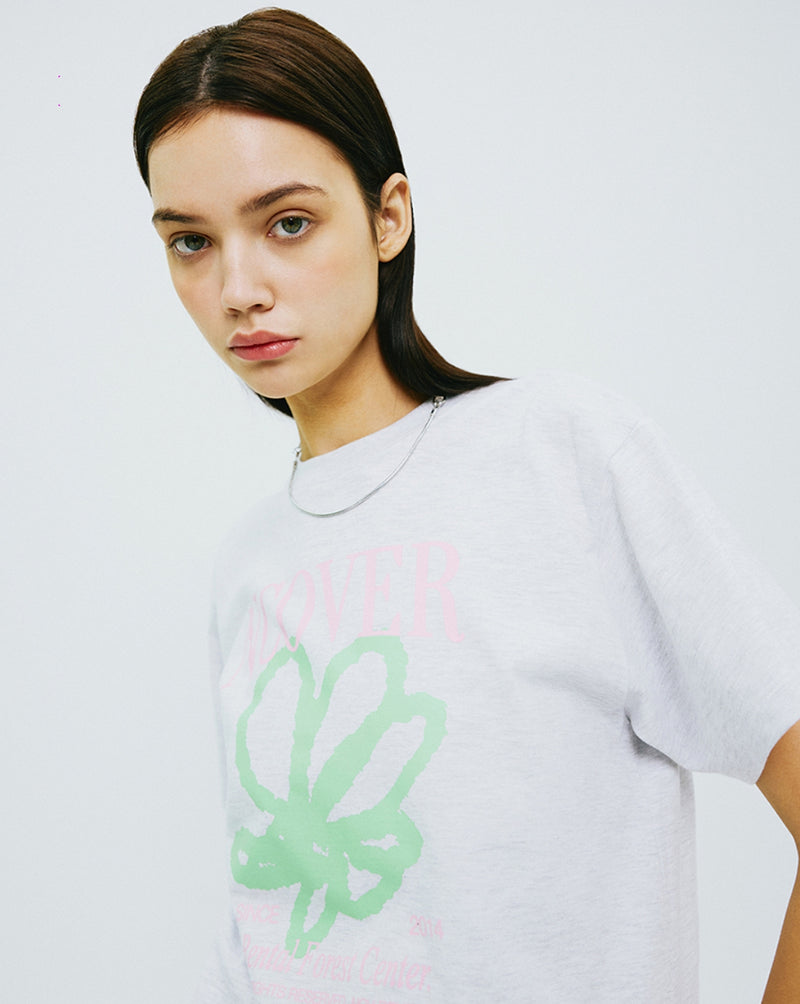 NCOVER（エンカバー）PAINTING FLOWER TSHIRT-GREY